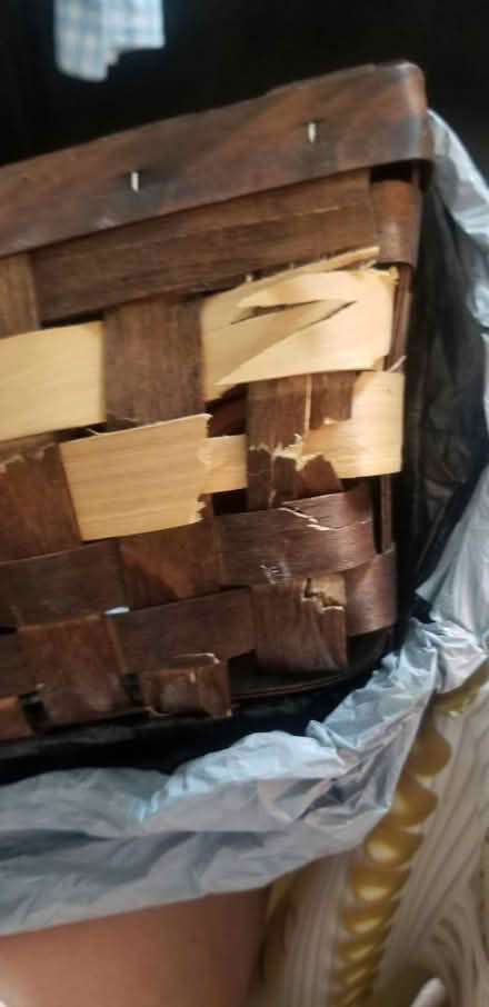 Photo of free Cream and brown rectangle basket (Fordham Rd Bronx.) #2