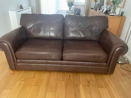 Photo of free Large Leather Settee (Helensburgh G84) #1