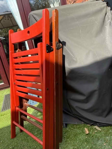 Photo of free Folding wooden chairs x2 (Penkhull, Stoke. ST4) #4