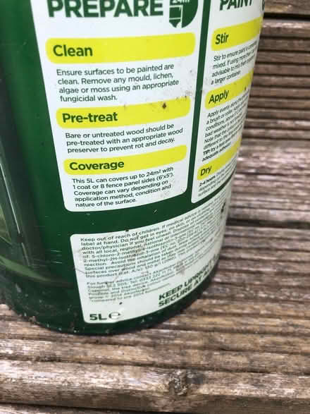 Photo of free Cuprinol fence care (East Carleton NR14) #2