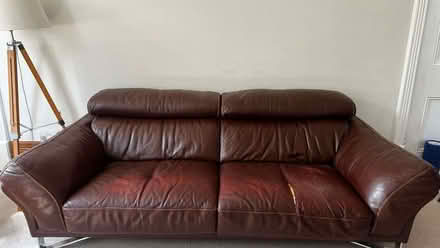 Photo of free 3 seater leather sofa and armchair (Ultra Pontem NP18) #2