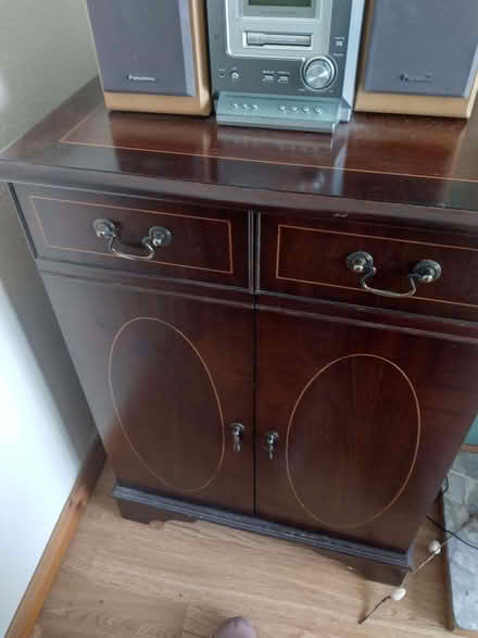 Photo of free Medium size dark wool cabinet with pull out shelf storage (Marston Moretaine MK43) #2