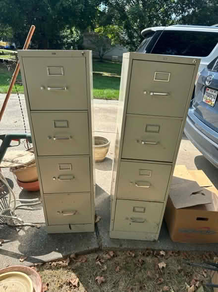 Photo of free 2 four-drawer metal file cabinets (Columbia, MD) #1