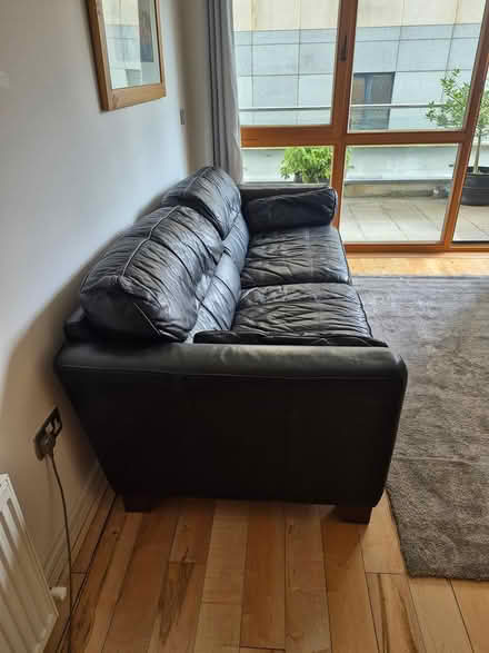 Photo of free Black leather sofa (Stepaside) #2