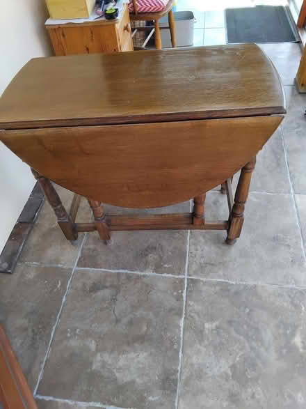 Photo of free Dropleaf vintage wooden table (Bishop's Castle SY9) #3