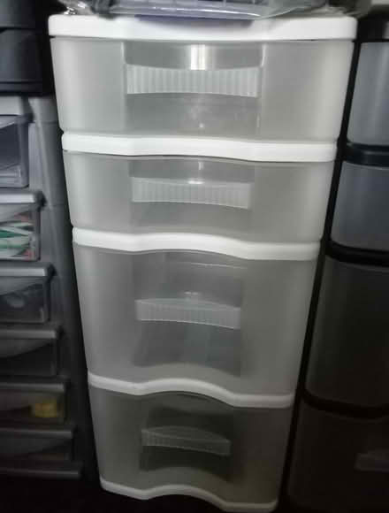 Photo of free Set of 4 white drawers on wheels (Tonbridge) #1