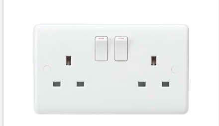 Photo of White / chrome double plug socket (Lower Walkley S6) #1