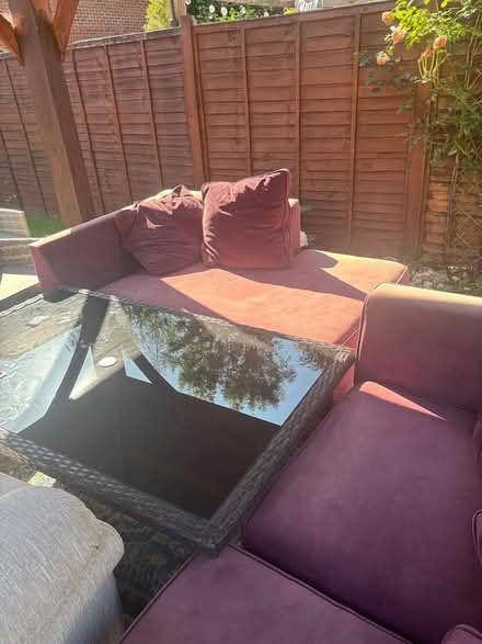 Photo of free L shaped sofa Velvet (KT19 8fu) #4