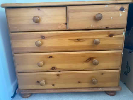 Photo of free Pine 5 draw chest of draws (Ottery St Mary EX11) #1