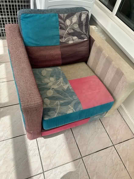 Photo of free Patchwork armchair (Heath Charnock PR6) #2