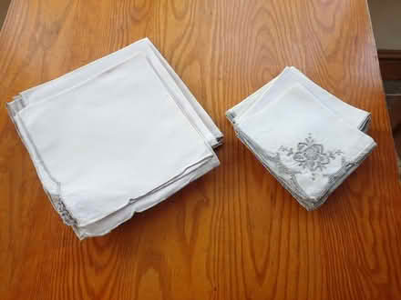 Photo of free Large linen embroidered tablecloth, plus napkins (Fairfield LA1) #3