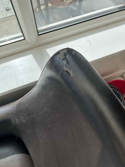 Photo of free Leather armchair and footstool (Heath Charnock PR6) #3