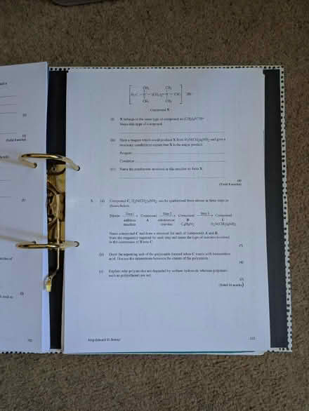 Photo of free A level chemistry practice-question (CV3) #1