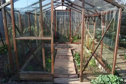 Photo of free 7'6" x 10' 6" wooden greenhouse - Ockbrook (The Moravian Settlement DE72) #2