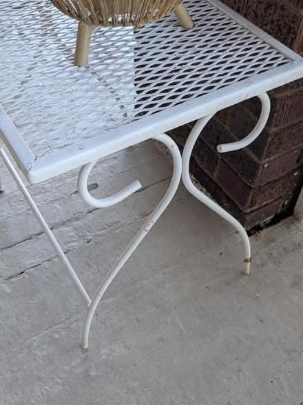 Photo of free White metal side table (Newport KY) #3