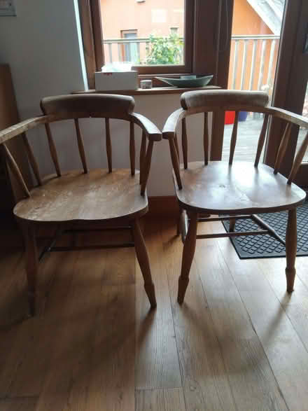 Photo of free 2 wooden captain's chairs (Bishop's Castle SY9) #1