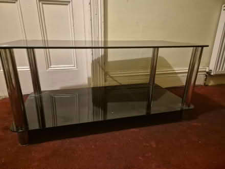 Photo of free Glass two tier TV stand / table (Holborn London) #3
