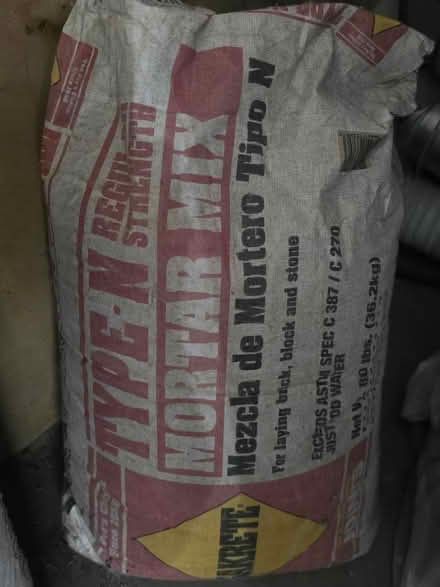 Photo of free Type N Mortar Mix unopened 80lbs (11S583 Whittington) #1