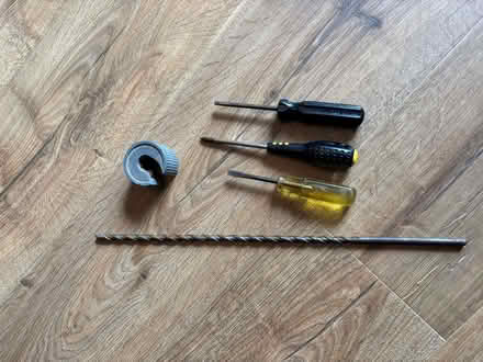 Photo of free Screwdrivers, long drill bit, pipe cutter (Blackbrook WA2) #1