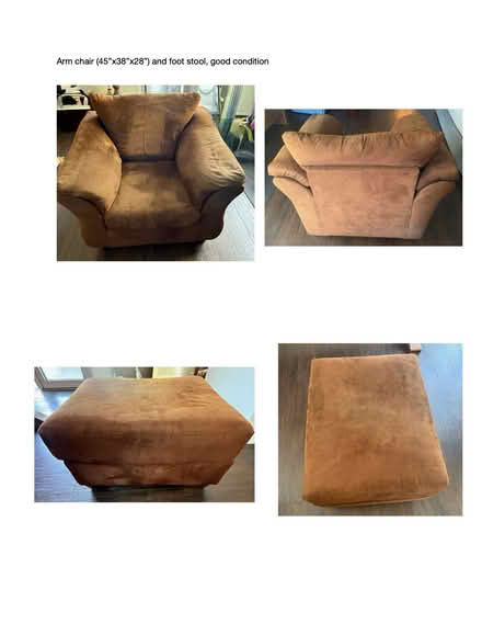 Photo of free Arm Chair and Foot Stool (Downtown Santa Monica) #1