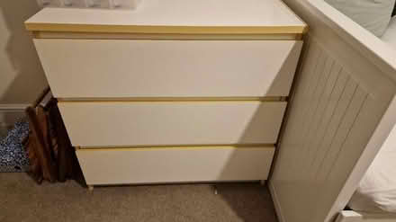 Photo of free White 3 drawers unit (Bluntisham PE28) #1