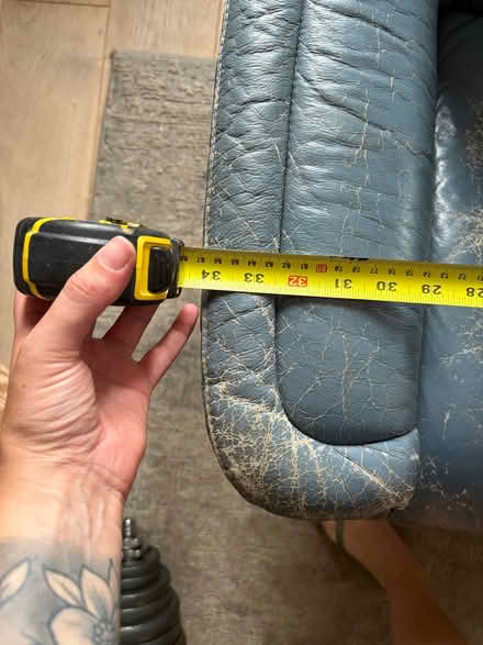 Photo of free Leather armchair wooden base (Fulham Palace Rd SW6) #3