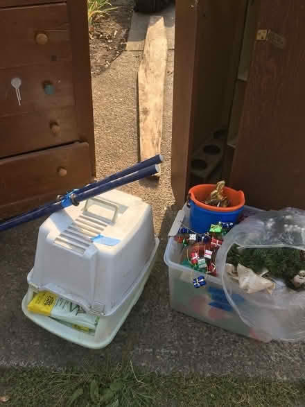 Photo of free Tall wood garage cabinets (Keizer Terrace green) #1