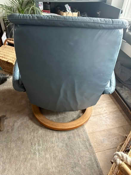 Photo of free Leather armchair wooden base (Fulham Palace Rd SW6) #2