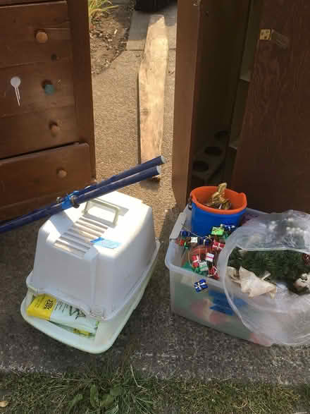 Photo of free Tall wood garage cabinets (Keizer Terrace green) #2