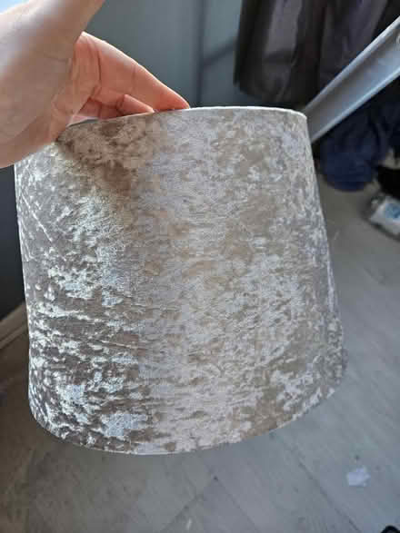 Photo of free Grey/ silver velvet lampshade (Radcliffe M26) #1