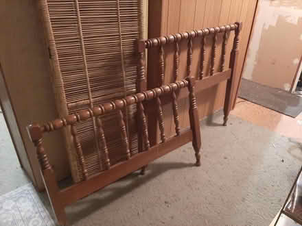 Photo of free Antique twin bedframe and boxspring (Near Prospect and Cherry Hill) #2