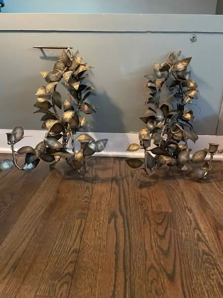 Photo of free Gold metal leaf sconces (Annapolis (near Quiet Waters)) #1