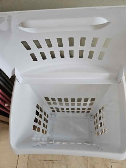 Photo of free White plastic laundry basket (Slyne-with-Hest LA2) #2