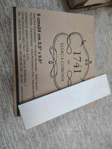 Photo of free Unopened box of 24 backplash tile (Beaverton Highland) #1