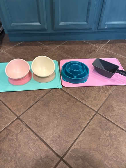 Photo of free 3 pet bowls, 2 mats, one food scoop (Evanston (Green Bay & Emerson)) #2
