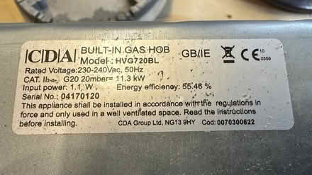 Photo of free 5 burner CDA Gas Hob (Bingley BD16) #3
