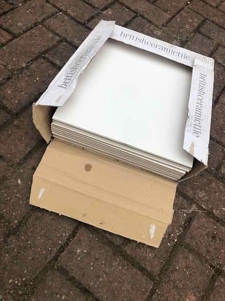 Photo of free 10 x White Floor Tiles (Leamington Spa (CV32)) #1
