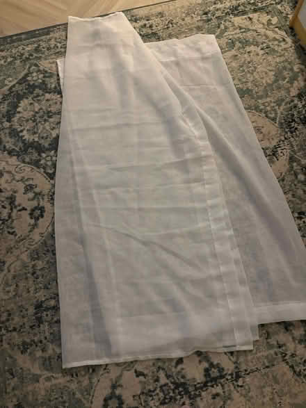 Photo of free White voile curtains 45” x 54” (L36 Roby) #3