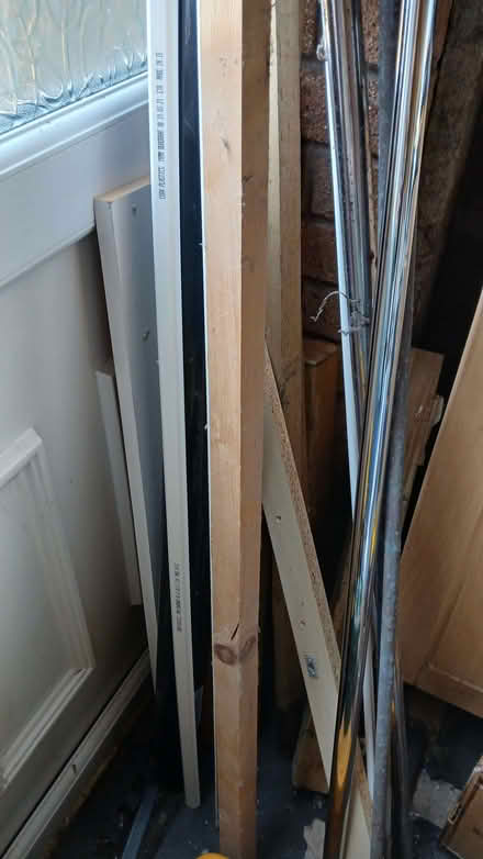 Photo of free Various sizes of wood and poles and part of a drain pipe (Upton CH49) #2