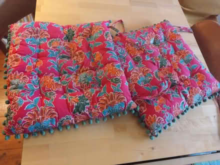 Photo of free Two pink tasseled seat cushions (BT17) #2