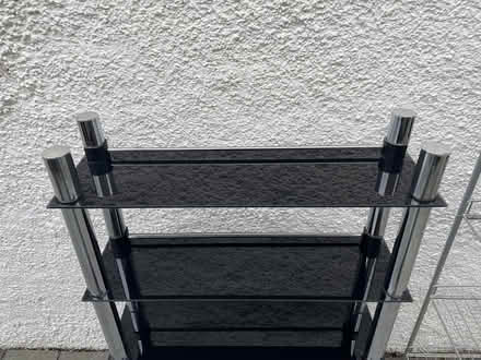 Photo of free Chrome and black glass shelf unit (Cardonald G52) #2