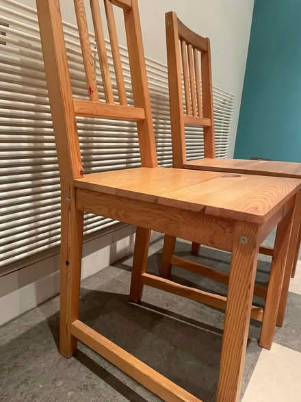 Photo of free Two pine dining chairs (Wormholt W12) #3