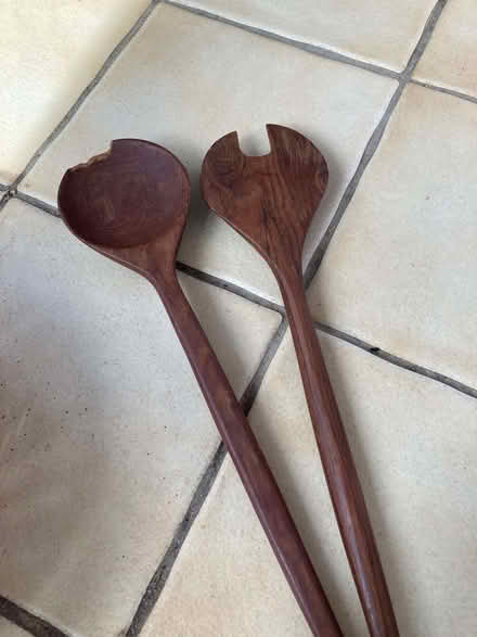 Photo of free Pair of hardwood salad servers (Gosport PO12) #1