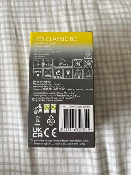 Photo of free Tesco 60W lightbulb (Woodingdean BN2) #2