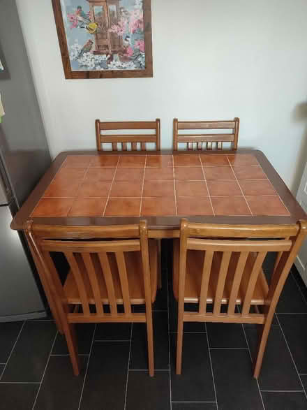 Photo of free Solid wood dining table and 4 chairs (Rhosllanerchrugog LL14) #2