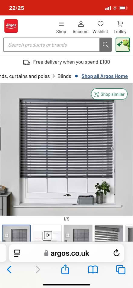 Photo of free Two grey Venetian blinds (Flanshaw WF2) #1