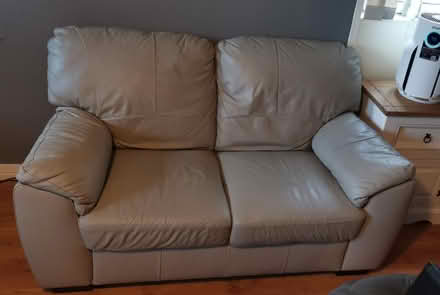 Photo of free Cream leather sofa (Newton Heath M40) #1