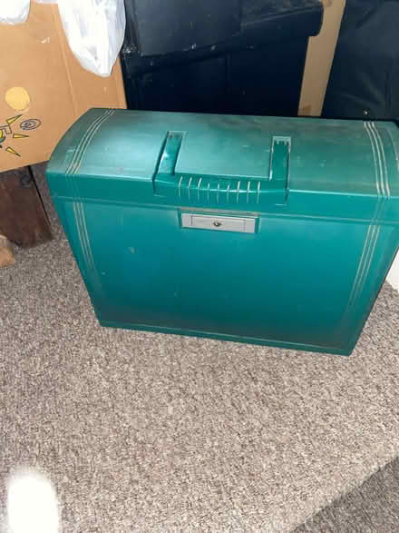 Photo of free File storage box. Green (Beaumont LA1) #1