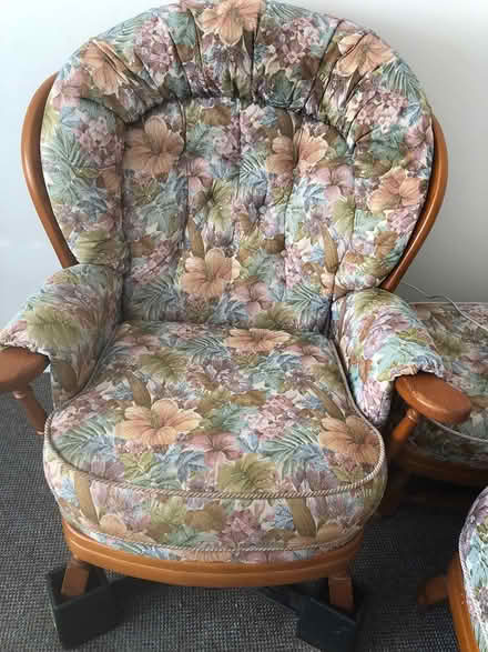 Photo of free Sofa, one chair & foot stall (Southsea PO5) #1