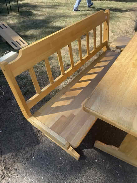 Photo of free 5Pc Solid Wood Dining Table/Benches (Upper NW DC/Tenley vicinity) #2